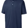 Men FootJoy Shirts< Pique Solid Gingham Trim Golf Shirt (Athletic Fit) - Navy