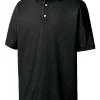 Men FootJoy Shirts< Pique Solid Gingham Trim Golf Shirt (Athletic Fit) - Black