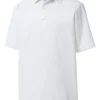 Men FootJoy Shirts< Pique Solid Gingham Trim Golf Shirt (Athletic Fit) - White