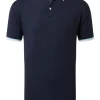 Men FootJoy Shirts< Solid Pique With Trim Golf Shirt - Navy