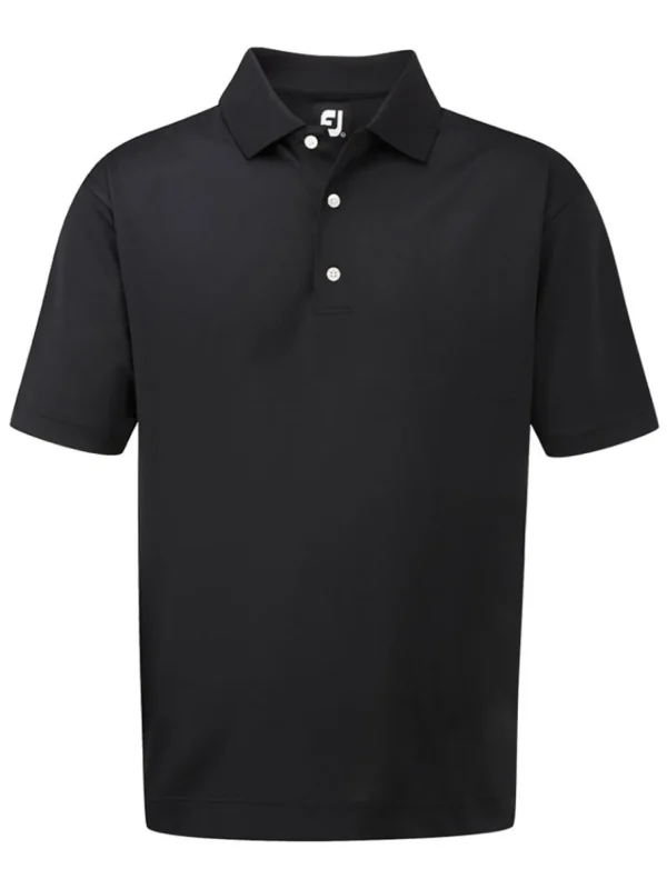 Men FootJoy Shirts< Stretch Pique Golf Shirt - Black