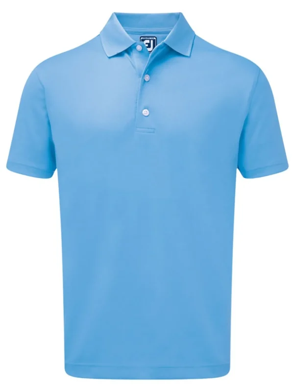 Men FootJoy Shirts< Stretch Pique Golf Shirt - Lagoon