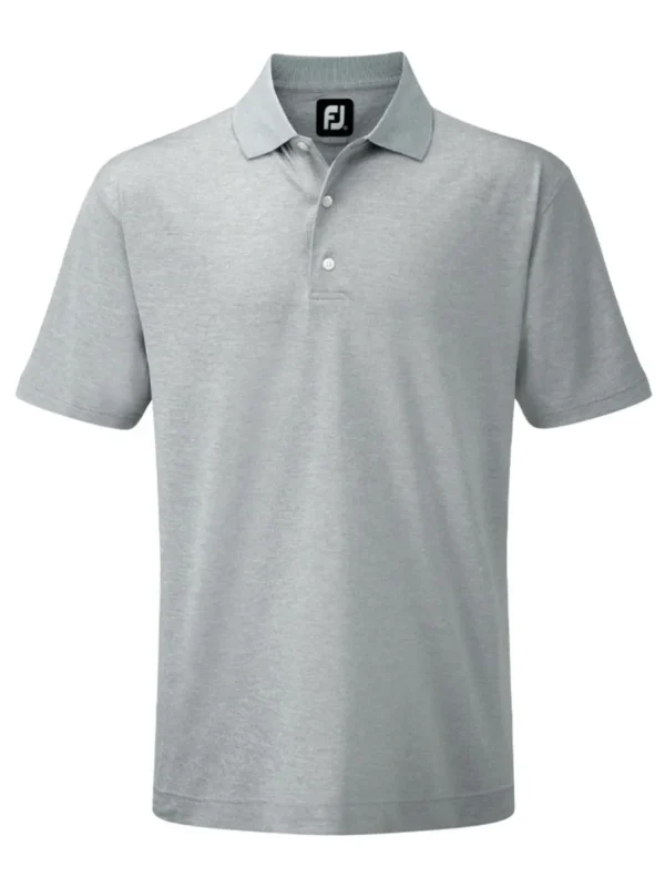 Men FootJoy Shirts< Stretch Pique Golf Shirt - Heather Grey