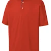 Men FootJoy Shirts< Stretch Pique Solid Gingham Trim Golf Shirt (Athletic Fit) - Racing Red