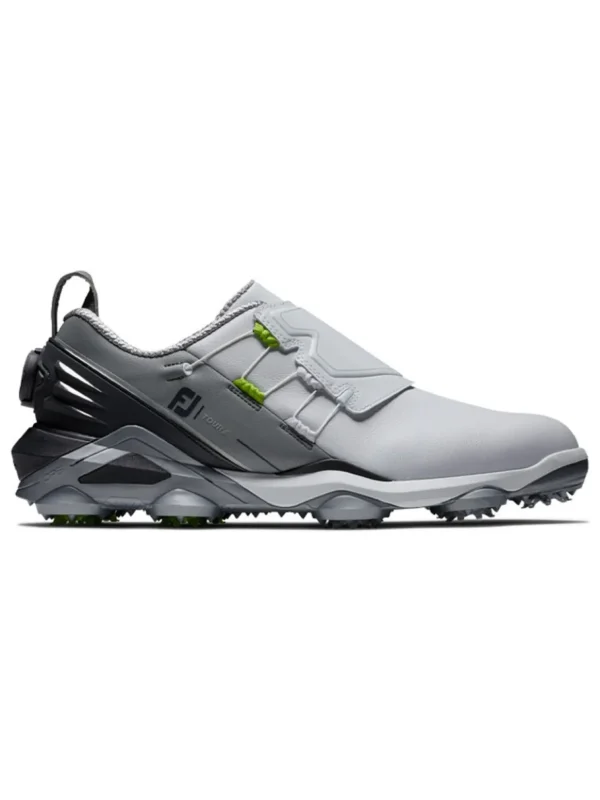 Men FootJoy Mens Golf Shoes< Tour Alpha Boa Golf Shoes - White/Grey/Lime