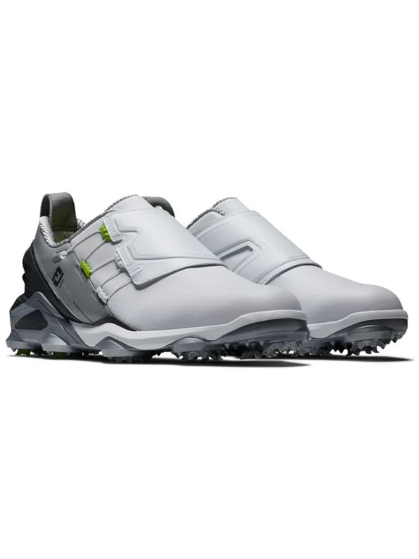 Men FootJoy Mens Golf Shoes< Tour Alpha Boa Golf Shoes - White/Grey/Lime