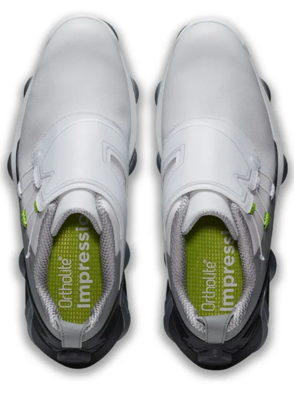 Men FootJoy Mens Golf Shoes< Tour Alpha Boa Golf Shoes - White/Grey/Lime