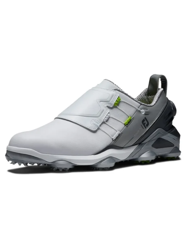 Men FootJoy Mens Golf Shoes< Tour Alpha Boa Golf Shoes - White/Grey/Lime