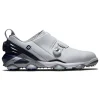 Men FootJoy Mens Golf Shoes< Tour Alpha Dual Boa Golf Shoes - White/Navy/Grey