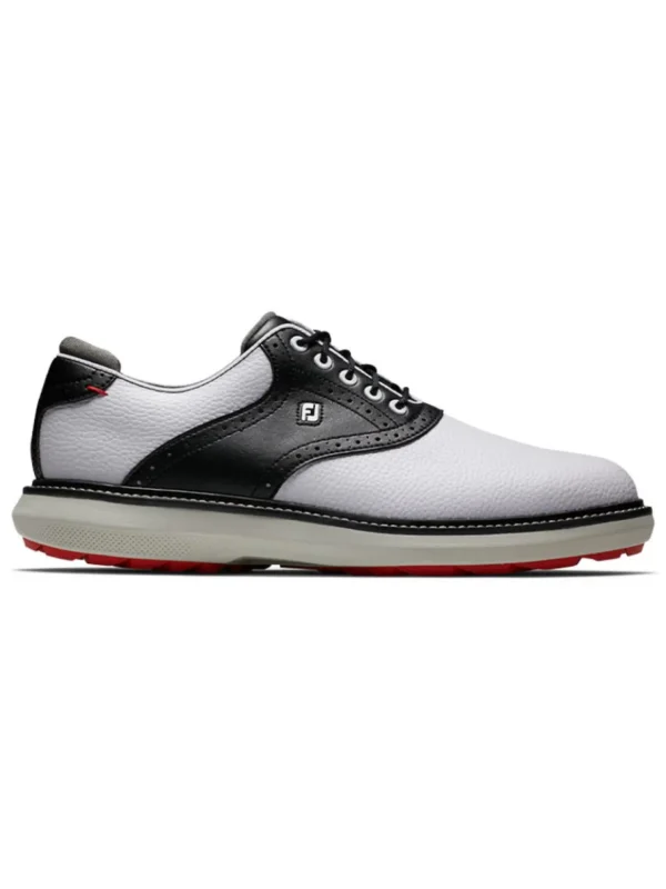 Men FootJoy Mens Golf Shoes< Traditions Spikeless Golf Shoes - White/Black