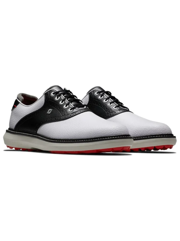 Men FootJoy Mens Golf Shoes< Traditions Spikeless Golf Shoes - White/Black