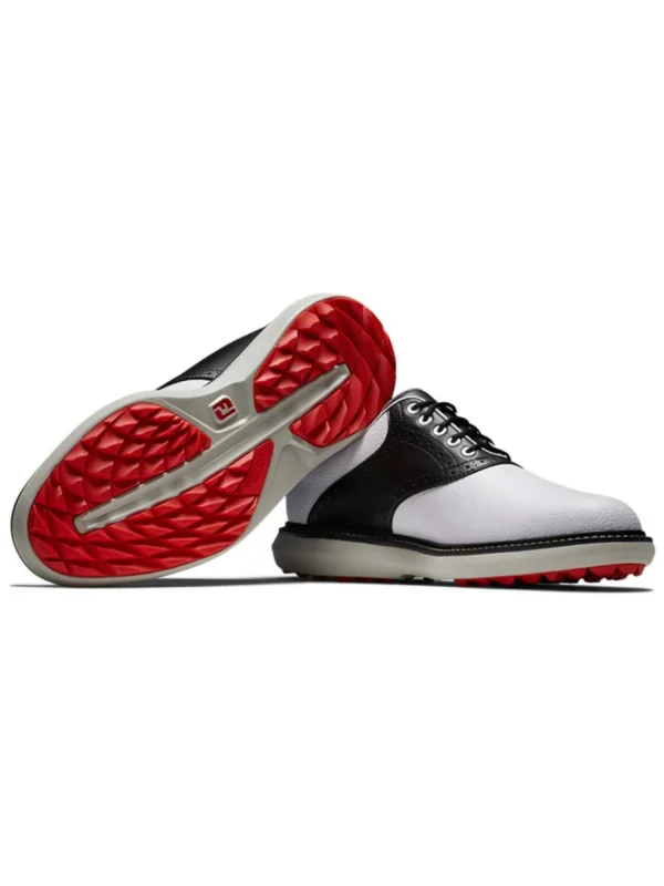 Men FootJoy Mens Golf Shoes< Traditions Spikeless Golf Shoes - White/Black