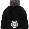 FootJoy Beanies & Mitts< Winter Solid Colour Pom Pom Beanie - Black