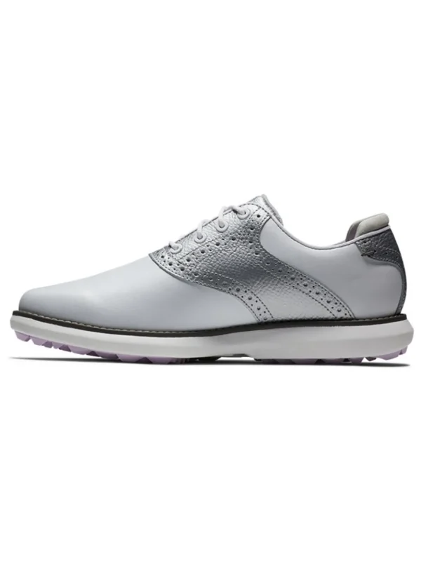 Women FootJoy Womens Golf Shoes< Women'S Fj Traditions Spikeless Golf Shoes - White/Silver