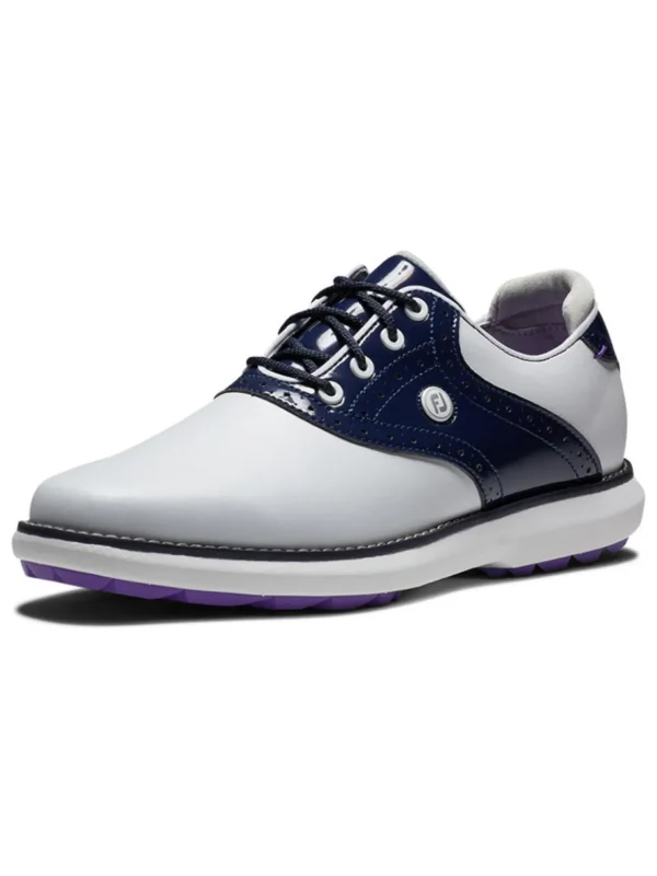 Women FootJoy Womens Golf Shoes< Women'S Fj Traditions Spikeless Golf Shoes - White/Navy