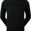 Men FootJoy Jumpers< Wool Blend 1/2 Zip Pullover - Black