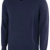 Men Galvin Green Jumpers< Carl V-Neck Sweater - Navy Melange