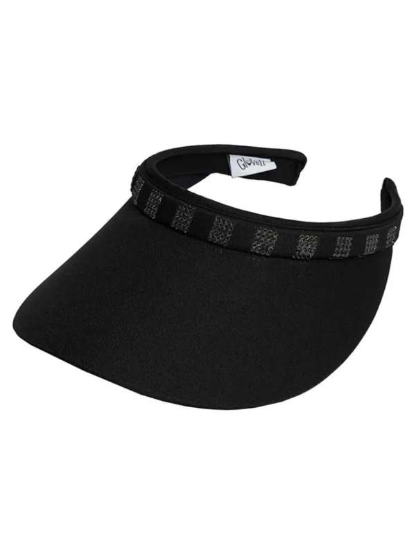 Glove It Visors< Bling Crystal Square Clip Visor - Black