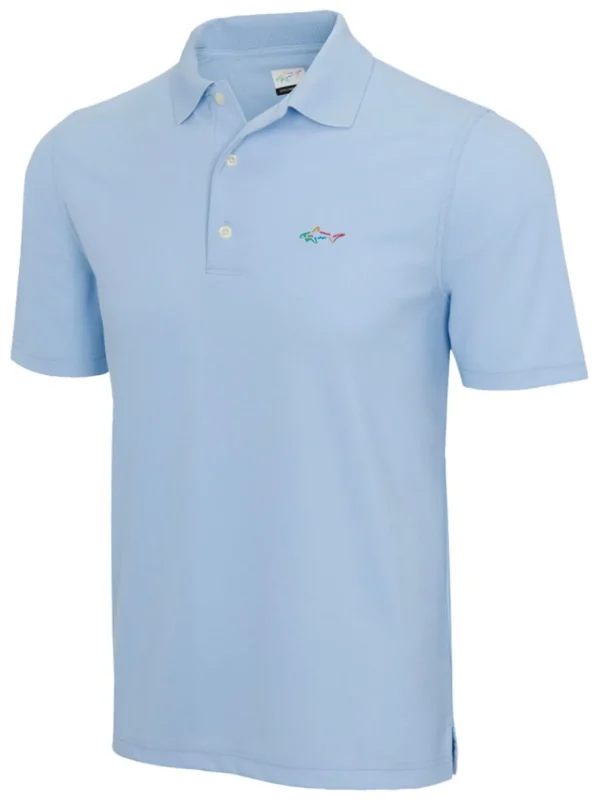 Men Greg Norman Shirts< Classic Pique Shark Polo - Blue Shore