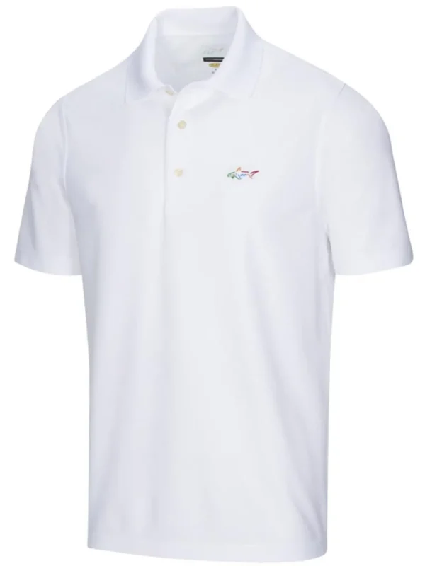 Men Greg Norman Shirts< Classic Pique Shark Polo - White