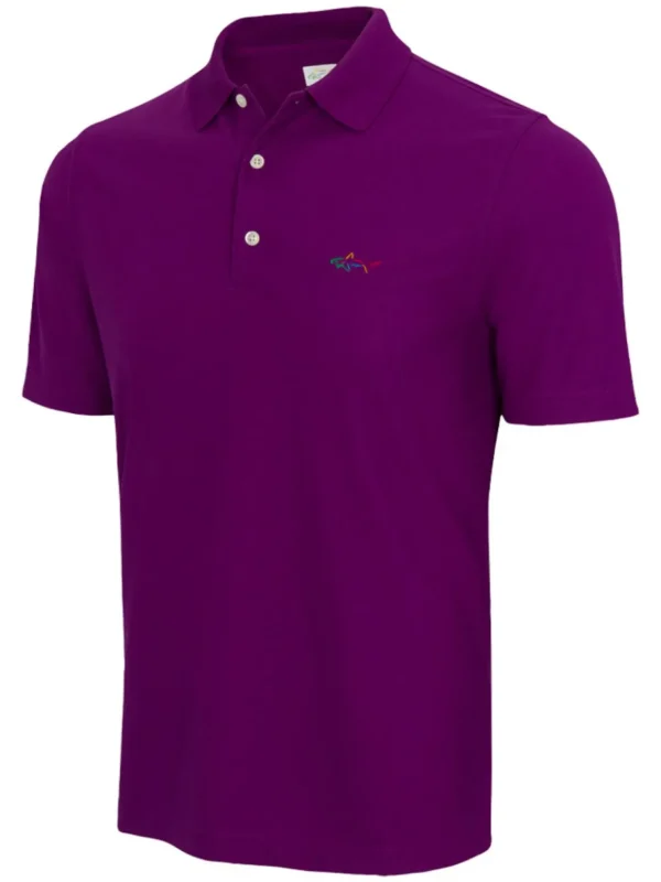 Men Greg Norman Shirts< Classic Pique Shark Polo - Vintage Grape