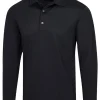 Men Greg Norman Shirts< Freedom Long Sleeve Polo - Black