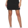 Women IBKUL Skorts & Dresses< Solid Faux Wrap Skort (17.5") - Black