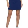 Women IBKUL Skorts & Dresses< Solid Faux Wrap Skort (17.5") - Navy