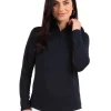 Women IBKUL Shirts< Solid Long Sleeve Mock Neck Top - Black