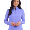 Women IBKUL Shirts< Solid Long Sleeve Mock Neck Top - Lavender