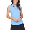 Women IBKUL Shirts< Solid Sleeveless Polo - Peri