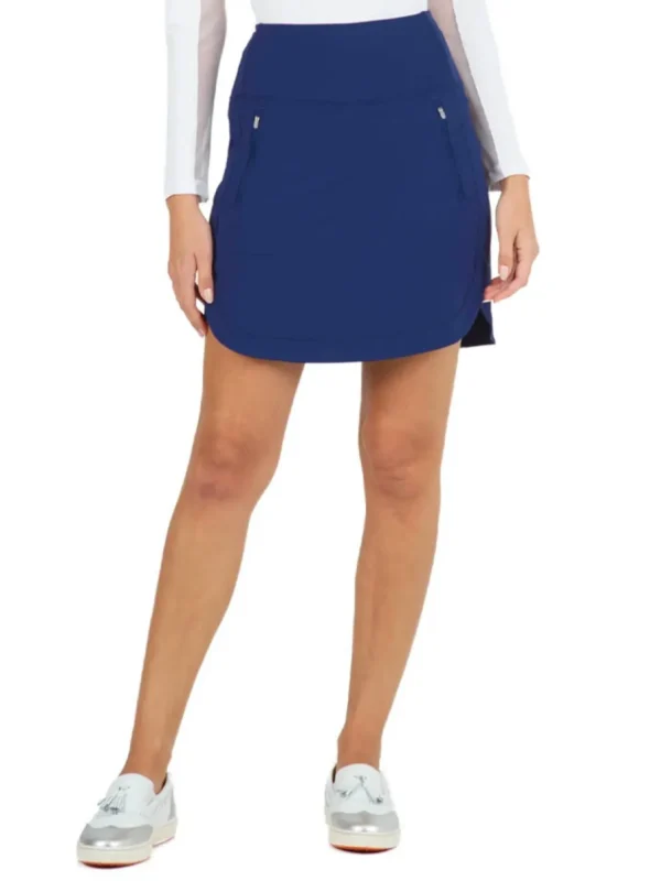 Women IBKUL Skorts & Dresses< Solid Straight Skort (17.5") - Navy