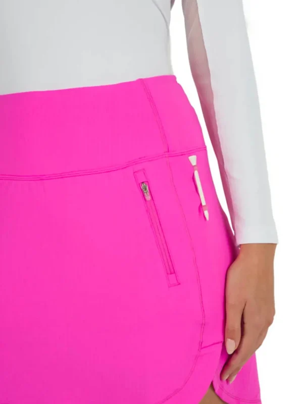 Women IBKUL Skorts & Dresses< Solid Straight Skort (17.5") - Hot Pink