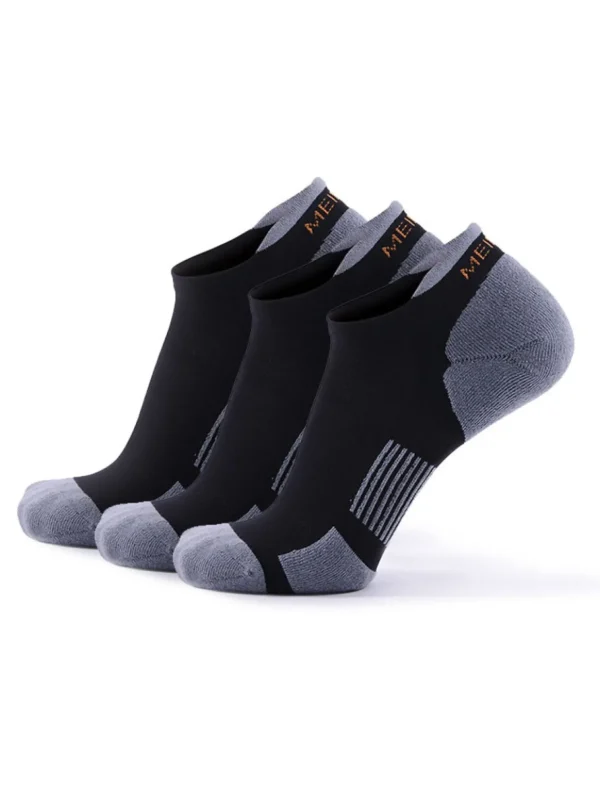 Meikan Socks Socks<Meikan 3 Pack Low Cut Coolmax Technical Sports Socks - Black/Grey