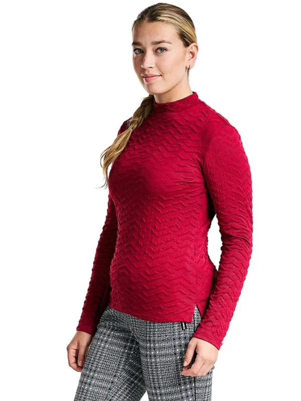 Women Nivo Shirts< W Mady Mock - Cranberry