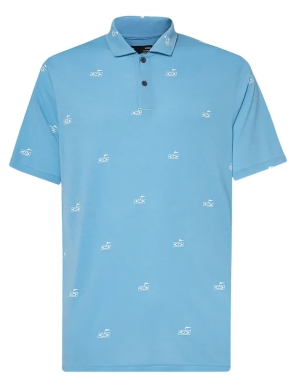 Men Oakley Shirts< Rc Micro Shade Print Golf Polo Shirt - Golf Pattern Stonewash