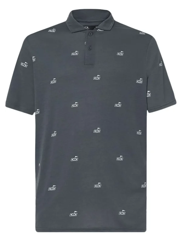 Men Oakley Shirts< Rc Micro Shade Print Golf Polo Shirt - Golf Pattern Dark Slate