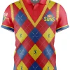 Men Official AFL Shirts< Fairway Golf Polo Shirt - Gold Coast Suns