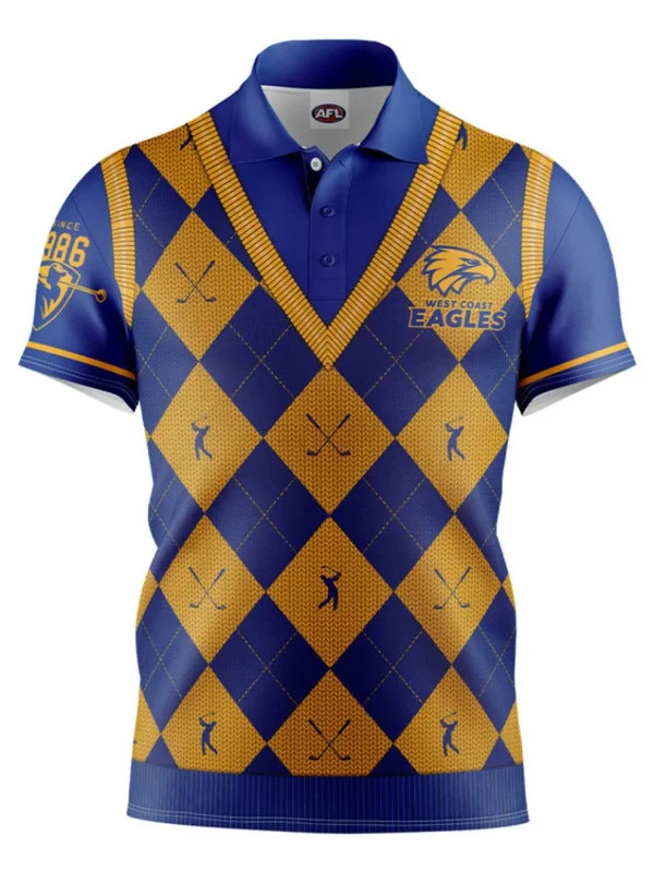 Men Official AFL Shirts< Fairway Golf Polo Shirt - West Coast Eagles