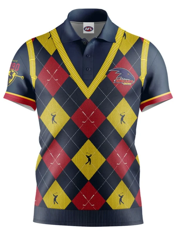 Men Official AFL Shirts< Fairway Golf Polo Shirt - Adelaide Crows