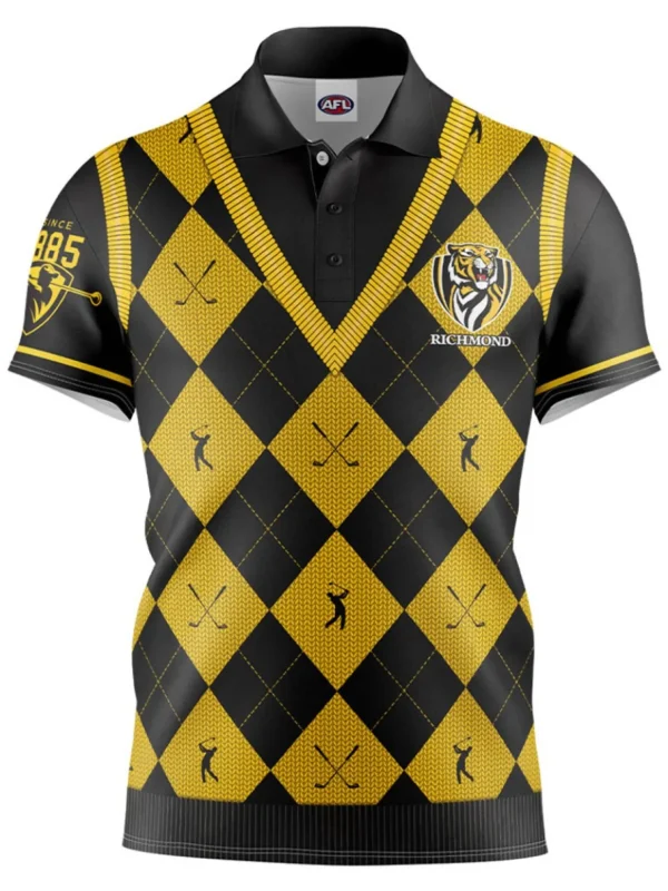 Men Official AFL Shirts< Fairway Golf Polo Shirt - Richmond Tigers