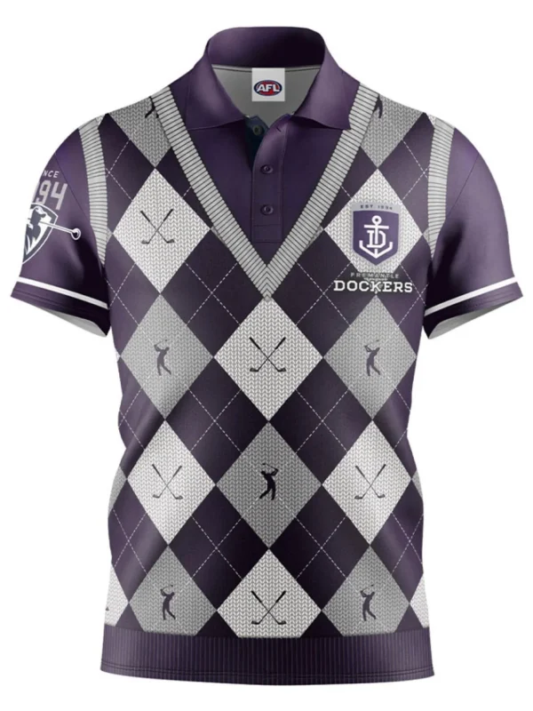 Men Official AFL Shirts< Fairway Golf Polo Shirt - Fremantle Dockers