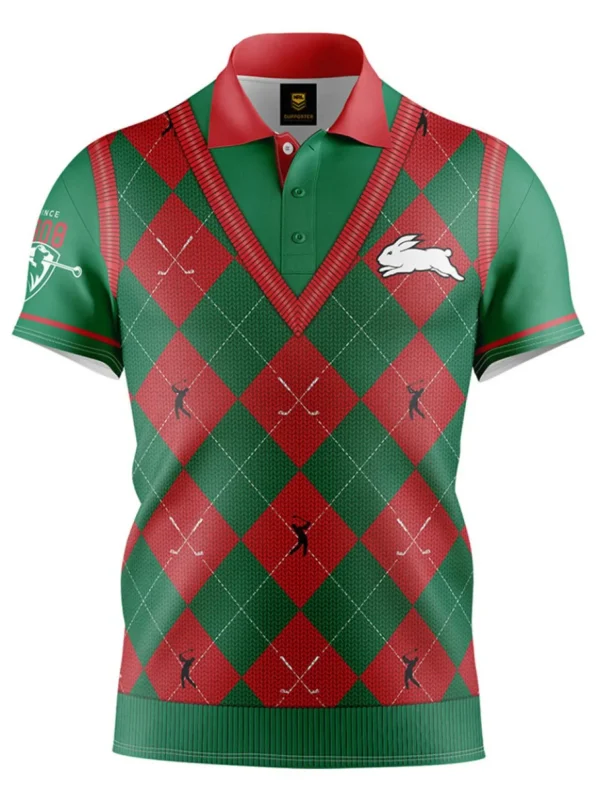 Men NRL Shirts<Official Fairway Golf Polo Shirt - South Sydney Rabbitohs