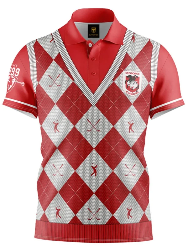 Men NRL Shirts<Official Fairway Golf Polo Shirt - St George Dragons