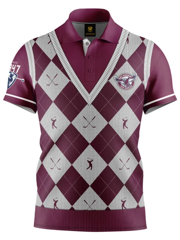 Men NRL Shirts<Official Fairway Golf Polo Shirt - Manly Sea Eagles