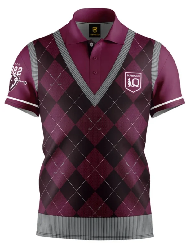 Men NRL Shirts<Official Fairway Golf Polo Shirt - Qld Maroons