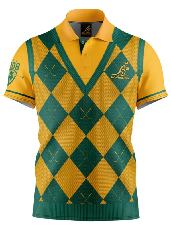 Men Official Rugby Union Shirts< Fairway Golf Polo Shirt - Wallabies