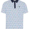 Men Original Penguin Shirts< All Over Atomic Cocktail Print Polo - Black Iris