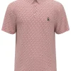 Men Original Penguin Shirts< All Over Heritage Micro Geo Print Polo - Strawberry Ice