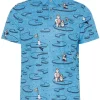 Men Original Penguin Shirts< All Over Polar Pete Print Polo - Mediterranean Blue